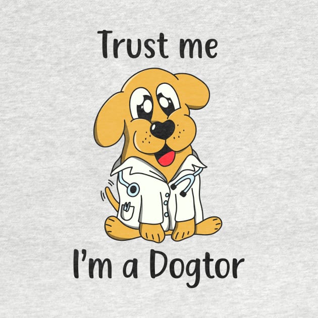 Funny Dog Doctor Cartoon by Foxxy Merch